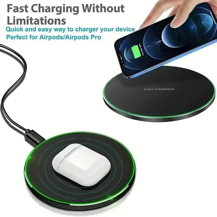 60W Wireless Charger Fast Charge Pad for iPhone 16 15 14 Pro Max Samsung Galaxy S24 S23 S22 S20 Xiaomi Wireless Charging Station