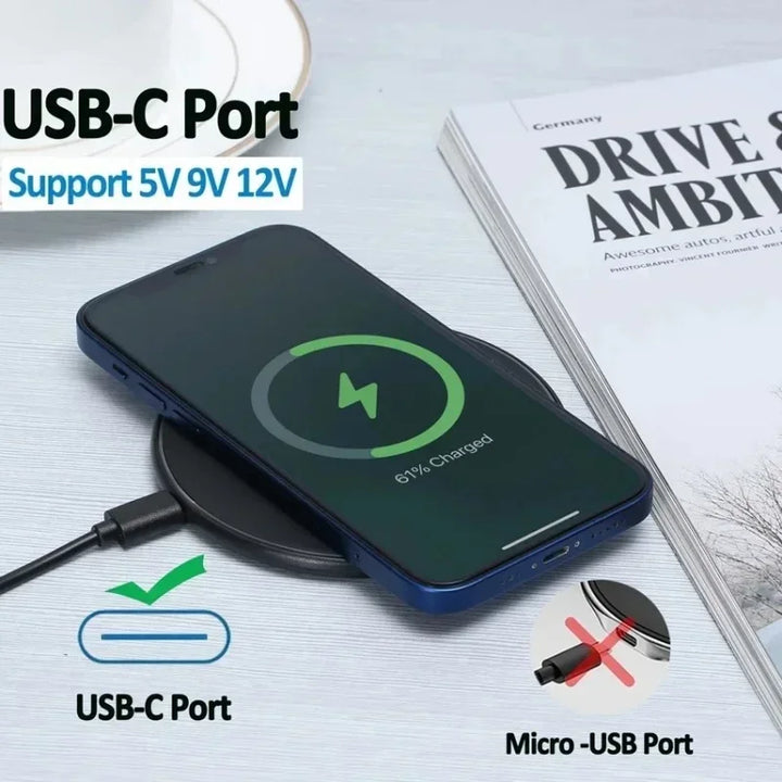 60W Wireless Charger Fast Charge Pad for iPhone 16 15 14 Pro Max Samsung Galaxy S24 S23 S22 S20 Xiaomi Wireless Charging Station