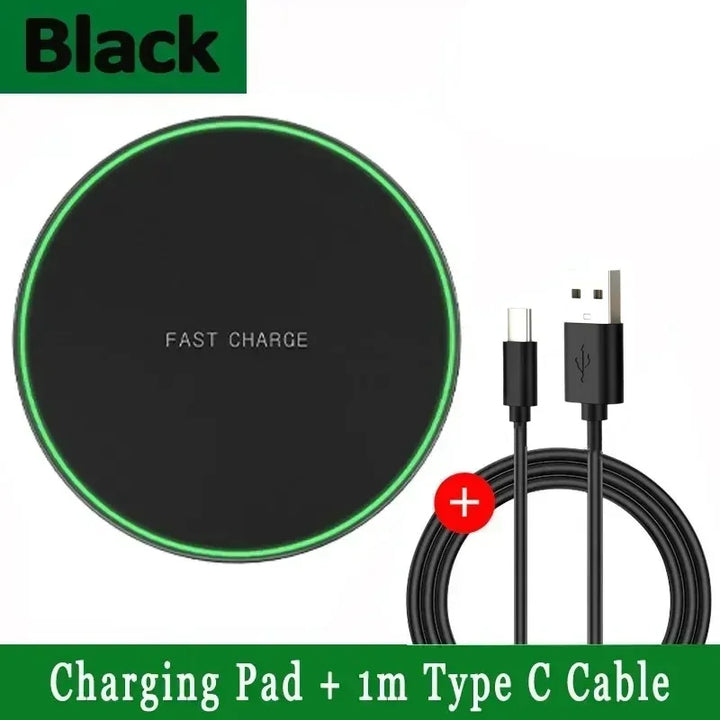 60W Wireless Charger Fast Charge Pad for iPhone 16 15 14 Pro Max Samsung Galaxy S24 S23 S22 S20 Xiaomi Wireless Charging Station